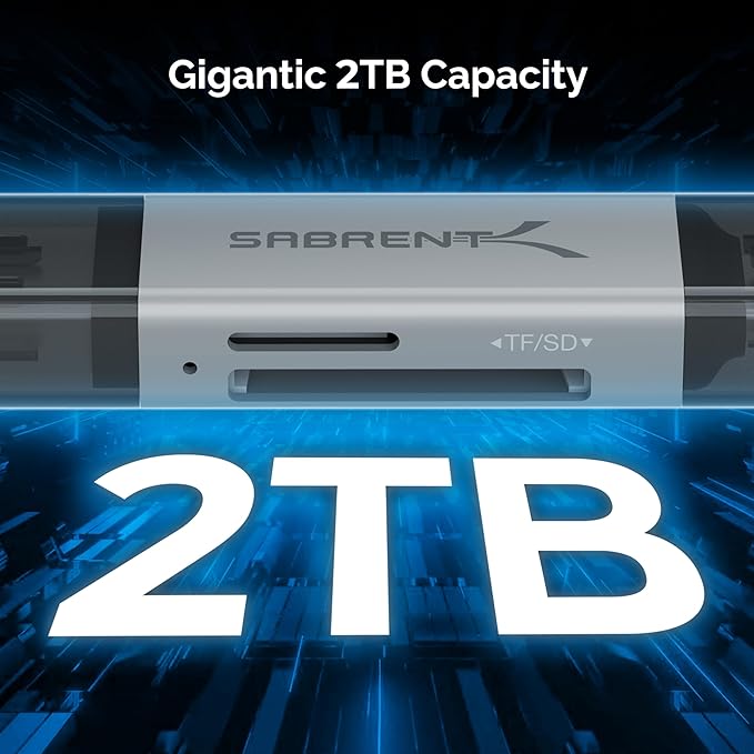 SABRENT SD Card Reader USB C & USB A, Micro SD Card Reader, USB 3.0 Dual Slot Memory Card Adapter for Laptop PC Android (CR-BCA2)