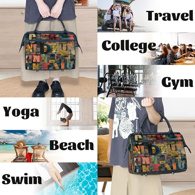 Graffiti Overnight Weekender Bag for Women Men Travel Duffel Bags Waterproof Luggage Carry on Sports Yoga Gym Bag