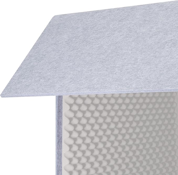 Desktop Soundproof Cover 31" H X 31" W X 31" L Recording Booth Portable Vocal Recording Booth with Double Sound Insulation Vocal Sound Absorbing Shield for Recording Studios, Offices（Gray）