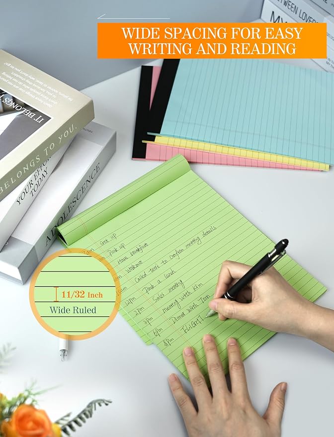 Zaviko Legal Pads 8.5 x 11 Colored Note Pads 8.5 x 11, 3 Pack Notepads 8.5x11, Pink Notepad 8.5x11 Legal Pad, Notebook Paper for Home Office Supplies, Lined Paper Pads 8 1/2 x 11, 30 Sheets/Pad