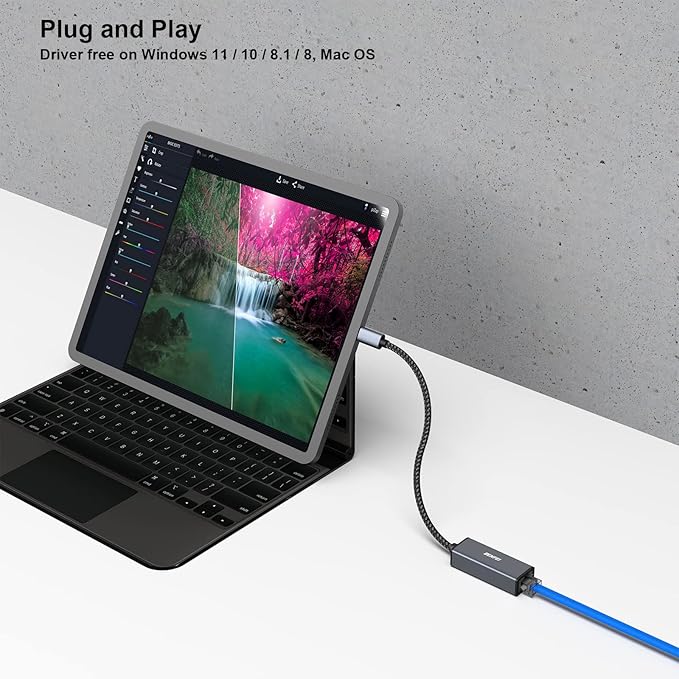 BENFEI 2 Pack USB-C to Ethernet Adapter, USB Type-C (Thunderbolt 3/4) to RJ45 Gigabit Ethernet LAN Network Adapter Compatible with iPhone 15 Pro/Max, MacBook Pro/Air 2023, iPad Pro, iMac, S23, XPS 17