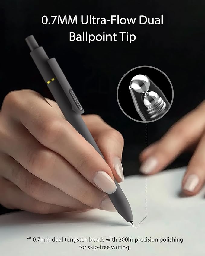 Hiacry 16 Pcs Gel Ink Pens, 0.7mm Fine Point for Smooth Writing Journaling Aesthetic Pens, Black Quick-Dry Long Lasting Fidge Pens, Cute School Office Supplies Gifts for Women （Morandi-Black Ink）
