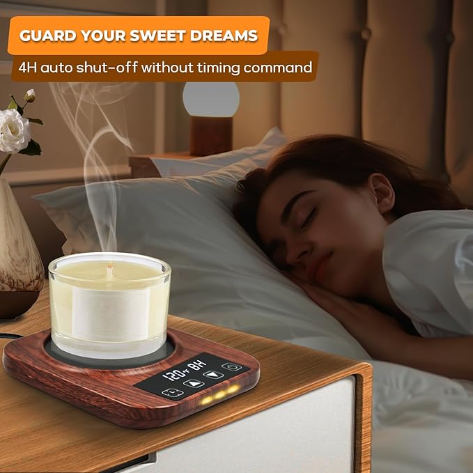 Coffee Mug Warmer Set for Desk - Candle Warmer, 9 Temp Coffee Cup Warmer Auto Shut Off, 1-12H Timer Smart Beverage Warmer, Candle Warmer Plate Candle Melter, Heated Coffee Mug, Charging Coaster