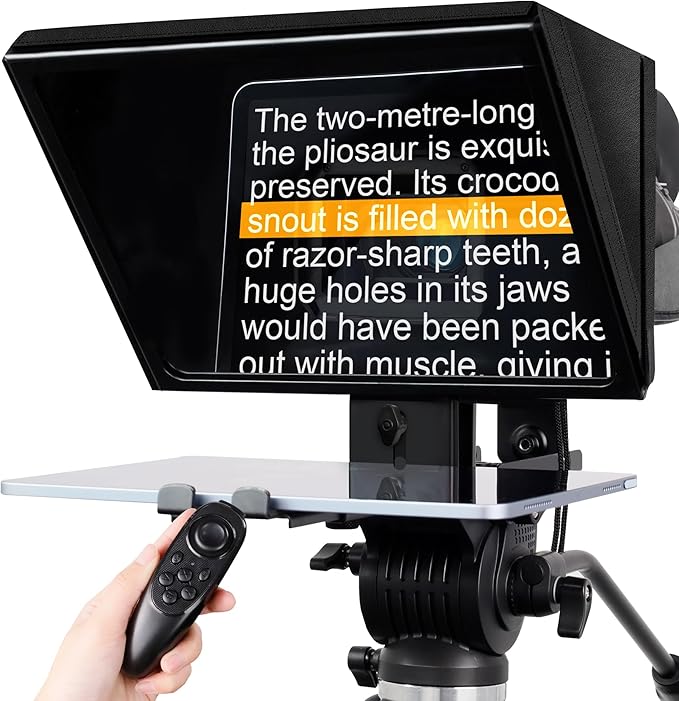 i2/12-inch All-Metal teleprompter, Lift The teleprompter and Remote Control, Using Tempered Optical Glass, Compatible with a Variety of Devices for a Variety of scenarios.