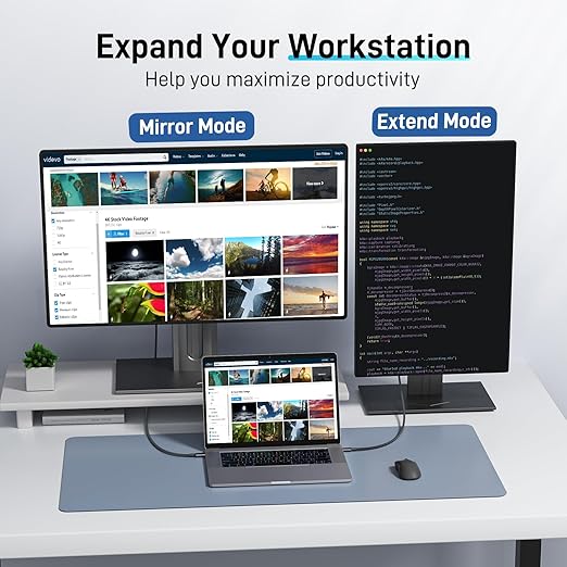 acer USB C to HDMI Cable for Home Office 10FT (4K@60Hz), High-Speed Type C to HDMI 2.0 Braided Cord, Thunderbolt 4/3 Compatible with MacBook, iPhone 16/15 Pro/Max, iMac, iPad Pro, Galaxy S24, Surface