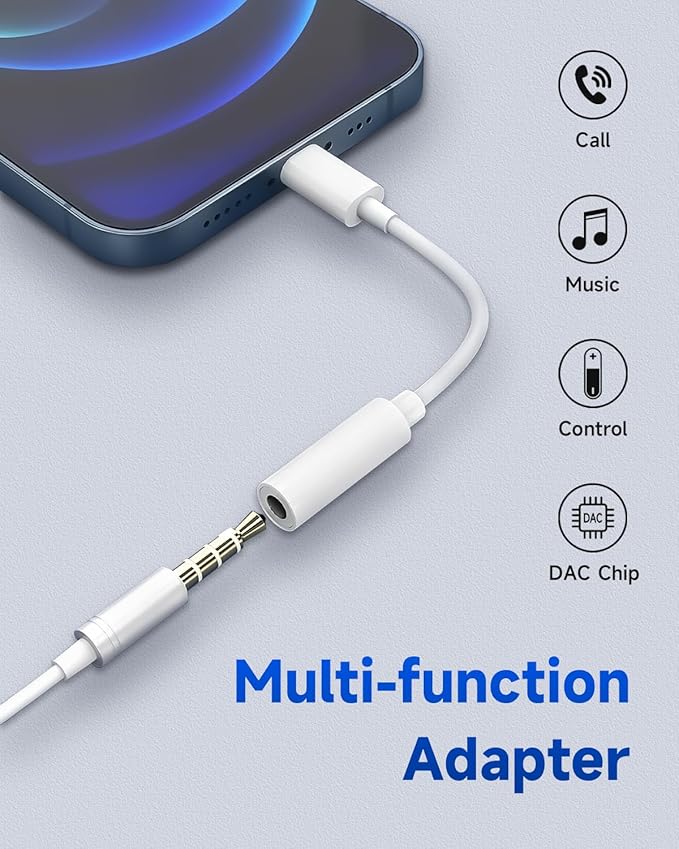 USB-C to 3.5mm Audio Headphone Adapter, 2-Pack Type C to Jack Dongle Adapter Cable Cord Compatible with Apple iPhone 17/16/15/Pro/Max/Plus, iPad, MacBook, Samsung Galaxy S24/S23/S22/ Ultra, Pixel