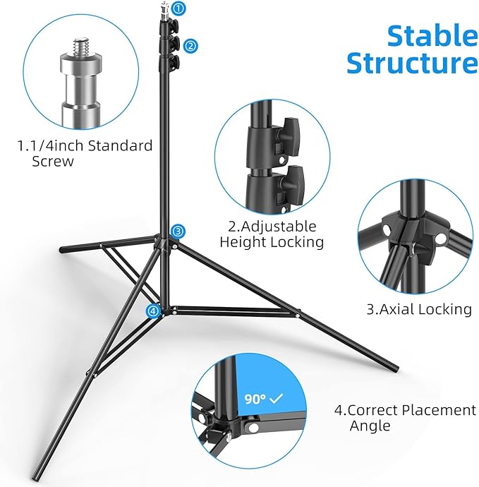 EMART 8.5 x 5ft Portable T-Shape Backdrop Stand Kit with Adjustable Frame, 4 Spring Clamps & Carry Bag for Parties, Photography, Video, and Studio Background Support