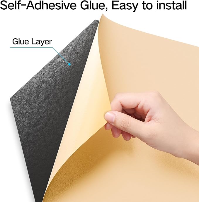 12-Pack Self-Adhesive Acoustic Panels 12" x 10" x 0.4" High-Density, Flame-Resistant Soundproof Foam. Absorbs Noise and Eliminates Echoes, Hexagonal 3D Design (White Face)