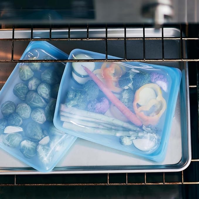 Stasher Silicone Reusable Storage Bag, Half Gallon Bag, Reusable Freezer Bags, Microwave, Dishwasher, Oven Safe, Sous Vide, Premium Lunch Container, Eco Friendly, Food Storage Bags, 64 oz, Purple | Reusable Food Bag