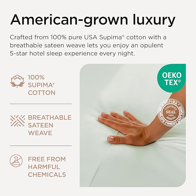 Threadmill Luxury Full Size Sheets for Full Size Mattress, 1200 Thread Count Supima Cotton Sheets for Full Mattress, 5-Star Hotel Quality 4 Piece Bed Sheets with Extra Deep Pocket, Seaglass