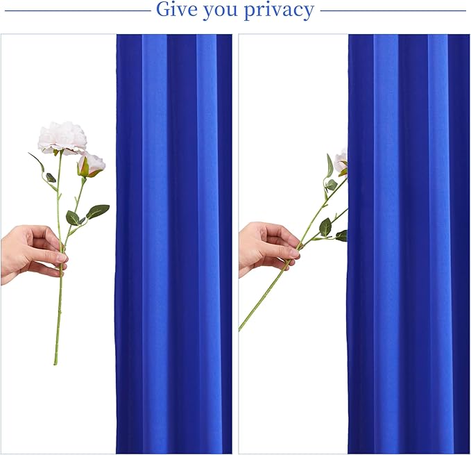 4 Panels Royal Blue Backdrop Curtain for Parties Wrinkle Free Blue Photo Curtains Backdrop Drapes Fabric Decoration for Wedding Birthday Party Baby Shower 20ft(W) x 10ft(H)