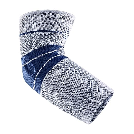 Bauerfeind - EpiTrain - Elbow Support - Targeted Compression for Chronic Elbow Pain - Size 1 - Color Titanium