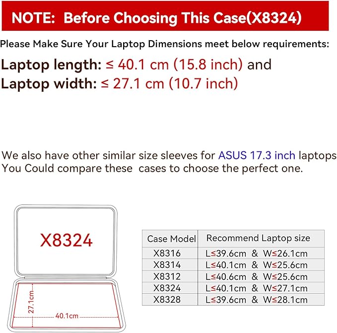Smatree Hard EVA Protective Sleeve Compatible for 18 inch ASUS Vivobook 18 M1807,for 17.3 inch Chromebook CX1 CX1700,for 17.3inch TUF Gaming A17 2023/2022/2021, TUF Gaming F17 2022/2021 Laptop(X8324)