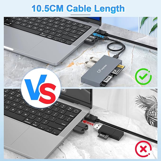 Multi 8 in 1 USB C/USB A for CFexpress Type B Card Reader,10Gbps CFexpress Adapter for Type B/CF/XD/MS/TF/SD Card with Windows/Mac/Linux/Android, for iPhone 16/15, iPad Pro/Samsung/Laptops/Tablets