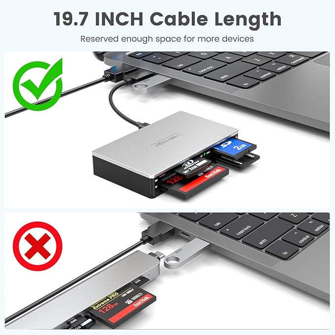 SmartMedia Card Reader Writer All-in-1 USB Universal Multi Card Adapter Slim Hub Read Smart Media, xD, SD, SDHC, SDXC, UHS-I, MMC, MS Pro Duo, CF, MD, Camera Flash Memory Cards For Windows, Mac, Linux