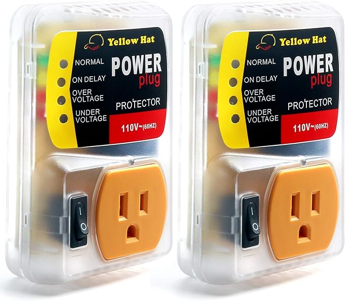 Surge Protector,Voltage Protector for Home Appliance, Voltage Brownout Outlet 110V 15A (2 Pack) Red