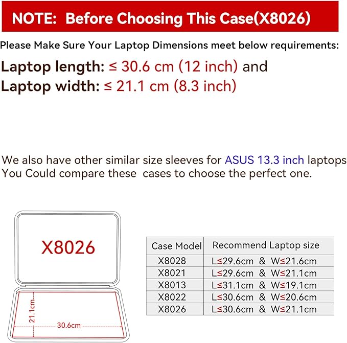 Smatree Hard EVA Protective Sleeve Case Compatible for 14 inch ASUS Zenbook A14 UX3407 Copilot+PC, for 14 inch ASUS Zenbook S 14 UX5406, for 13.3 inch ASUS Zenbook Flip 13 OLED UX363 Laptop (X8026)