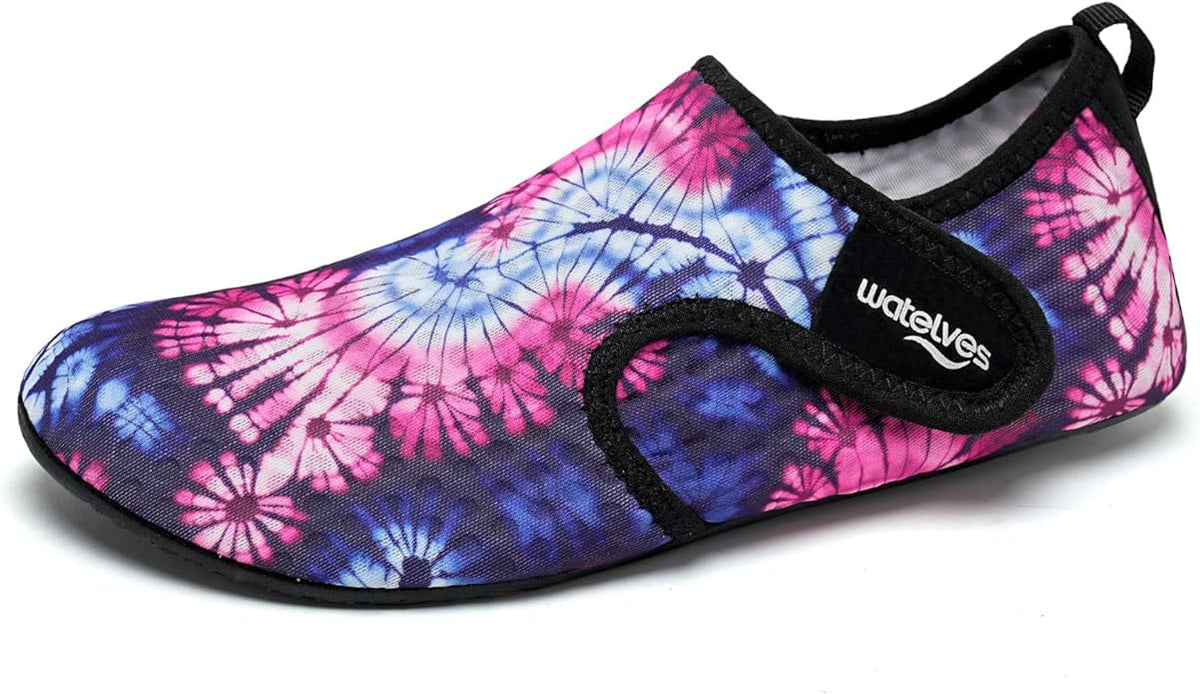 WateLves Water Shoes for Women Men Swim Beach Aqua Socks Quick Dry Barefoot House Slippers Travel Shoes with Adjustable Magic Tape for Pool Diving Boating Yoga Surf