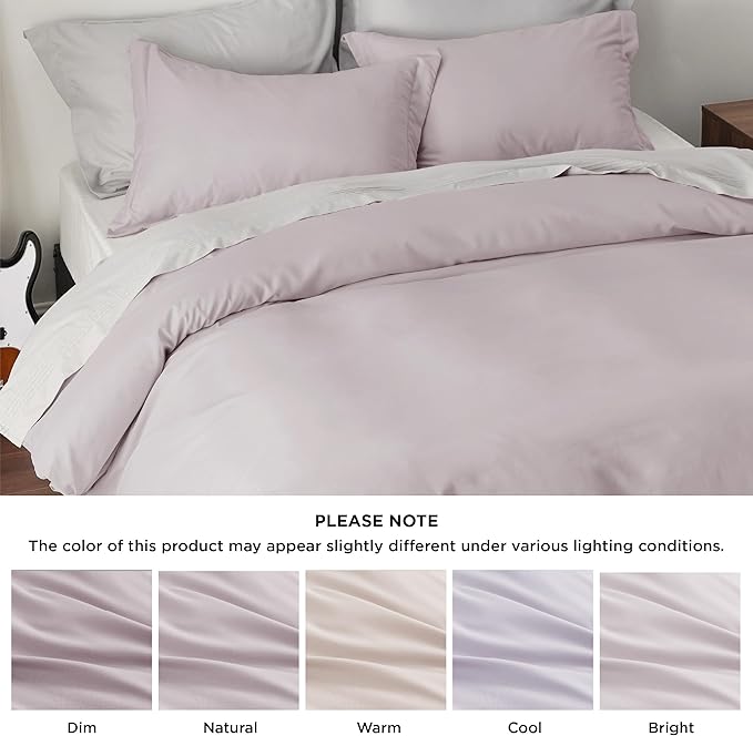 Bedsure Duvet Cover King Size - Soft Double Brushed Bedding Set for Kids & Adults, Zipper Closure, 3 Pieces, Includes 1 Duvet Cover (104"x90") & 2 Pillow Shams, NO Comforter, Pink Mocha