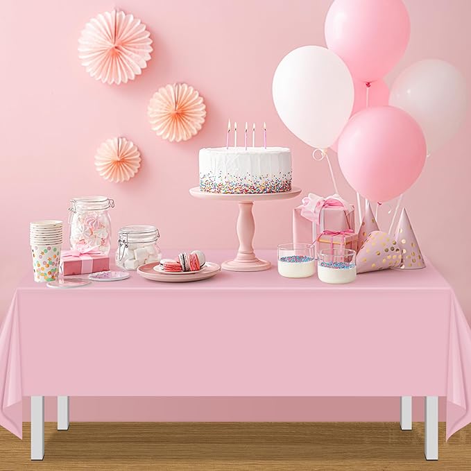 MASHAN 12Pack Gender Reveal Tablecloths, Disposable Plastic Pink and Blue Tablecloth, Rectangle Table Covers for Boy or Girl Baby Shower Party Decorations,54×108 Inch