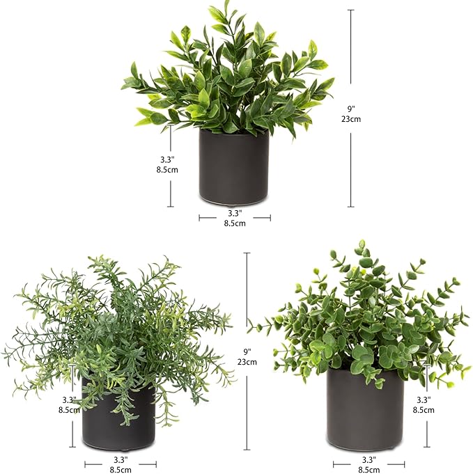 3 Pack Small Fake Plants for Shelf Decor Accents with Ceramic Pot Artificial Potted Plants for Rustic Farmhouse Decor Faux Plants Indoor Fake Potted Plants Artificial for Home Office Bookshelf Decor