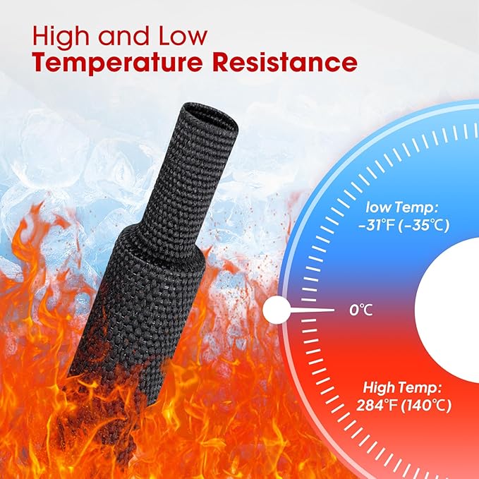 2 in 1 Heat Shrink Braided Sleeving Fabric Tubing-Ideal fit Irregular Shape Hose/Cable/Wire (3/8"(10mm), 80FT)