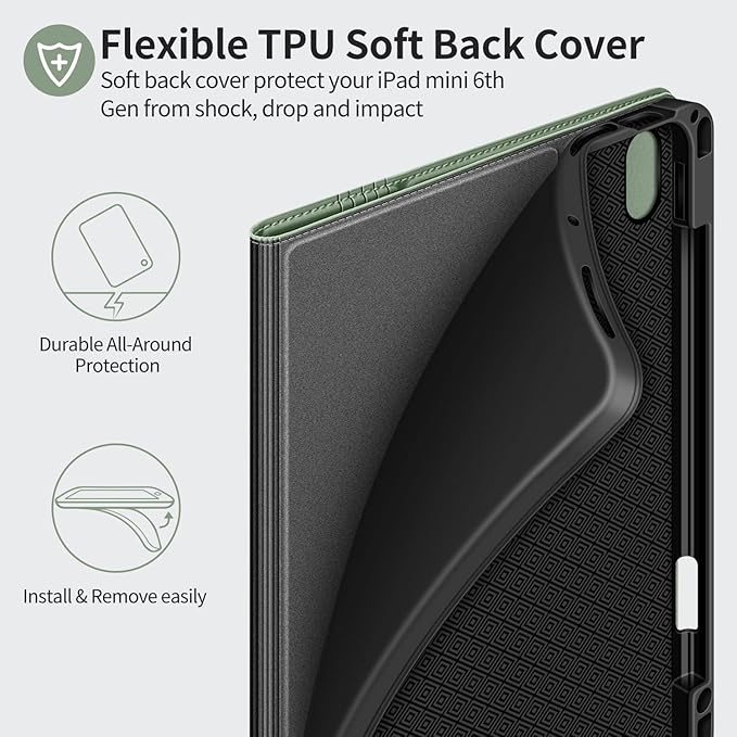 H HOLIMET Case for iPad Air 11 inch M3 2025 2024/iPad Air 5th Generation 2022/iPad Air 4th Generation 2020 10.9 Inch with Pencil Holder Shockproof Protective Cover for iPad Air 6/5/4 Vegan Leather