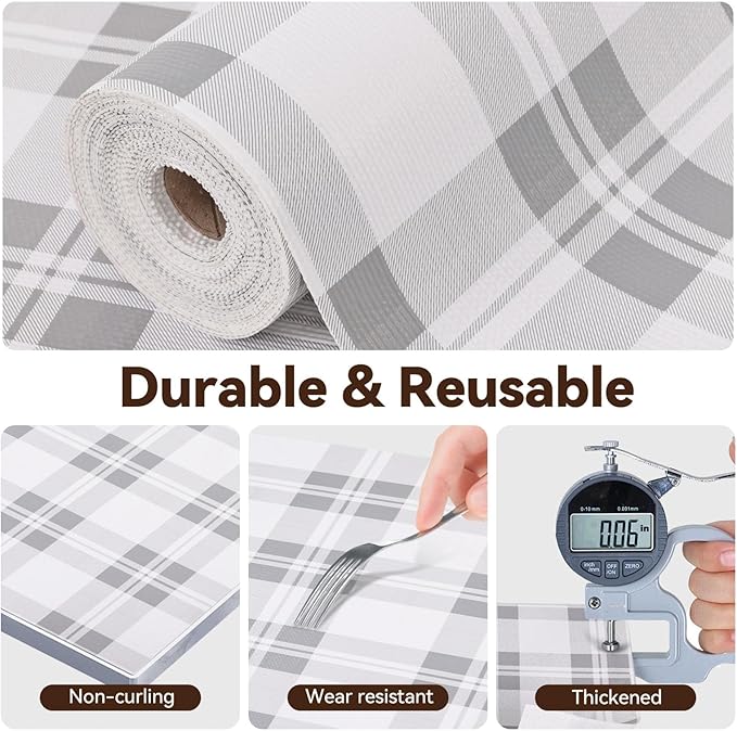 Drawer Shelf Liner for Kitchen Cabinets 12 in x 20 FT, Non Adhesive Slip Resistant Shelf Paper Easy to Clean, Strong Grip Thickened Waterproof Washable Mats for Pantry Shelves Cupboard Dresser, Grey