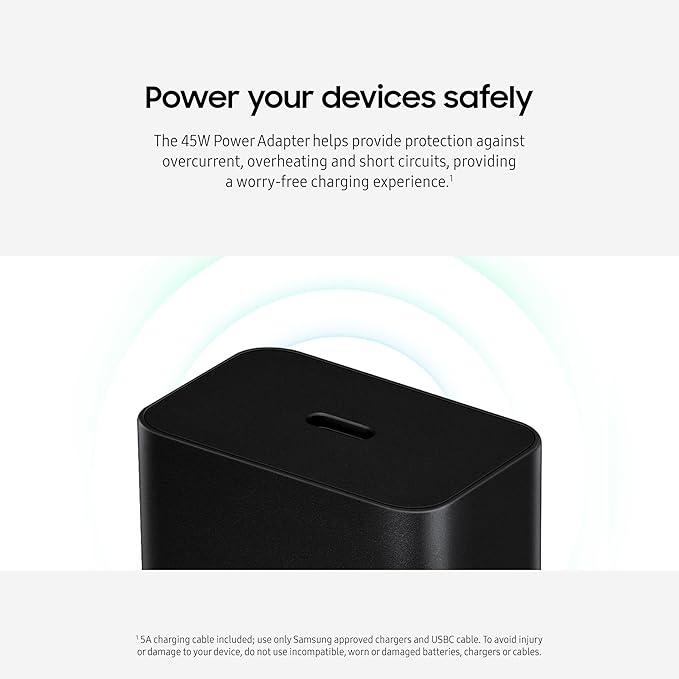 Samsung 45W Wall Charger Power Adapter, Cable Not Included, Super Fast Charging for Galaxy Phones, Tablets and USB Type C Devices, Low Standby Power Consumption, EP-T4511NWEGUS, White