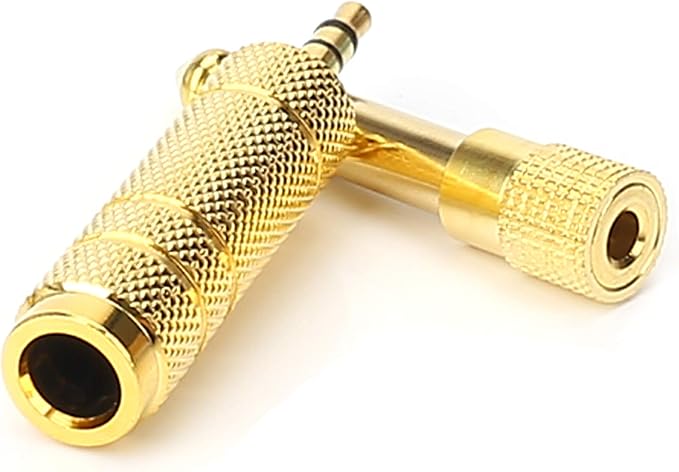 SiYear 3.5mm 1/8 inch TRS Plug to 6.35mm 1/4 inch Jack and 3.5mm Female to 6.35 Male Plug Gold Plated Set Audio Stereo Adapter Converter for Headphone, Microphone (4 -Pack)