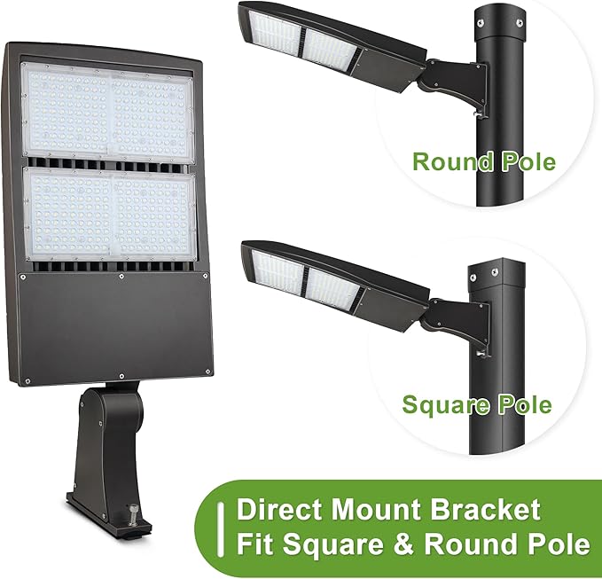 300W LED Shoebox Area Lights 4000K Neutral White, LED Parking Lot Lights, 20KV Surge Protector, 1-10V Dim (700-1000W Equiv.) 40500lm, LED Pole Head Fixture Direct Arms Mount, DLC Premium UL 4000K