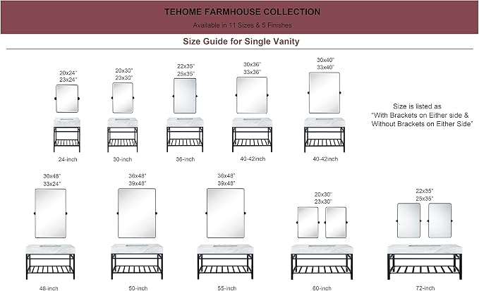 TEHOME Matt Black Pivot Rectangle Bathroom Vanity Mirrror Farmhouse Tiltable Rounded Metal Framed Pivoting Bathroom Mirror with Beveled Mirrror, Overall 27 x 35 inches (Mirrror 23 x 35 inches)