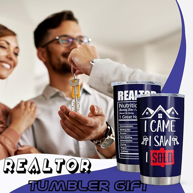Realtor Gifts - Real Estate Agent & Closing Gifts for Women & Men, Realtor Supplies - 20oz Tumbler