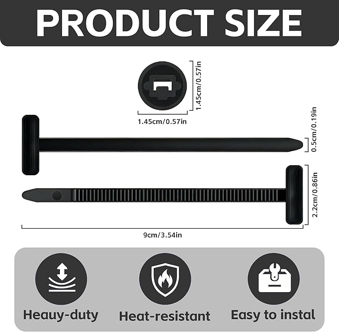 Nylon Universal Cable Tie Buckle, 2026 New Upgrade Heavy Duty Self-Locking Rivet Zip Ties Holder, Multifunctional Cable Tie Buckle for Car Daily Repair, Home, Office, Workshop (150 Pcs)