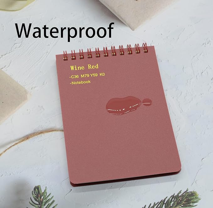 Yansanido Top Bound Spiral Notebook, 8 Pcs 4 Color A6 Size Thick Plastic Hardcover 7mm College Ruled Paper 80 Sheets (160 Pages) Journal for School and Office Supplies (8 Pcs A6)