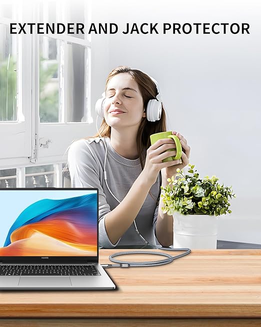 RIKSOIN Headphone Extension Cable with Magnetic Ring Supports, 4 Pole Nylon Braid 3.5mm TRRS Male to Female Lossless Stereo Audio Adapter Extension Cable for Tablet,PC, PS4 Smartphones and More-6.6FT