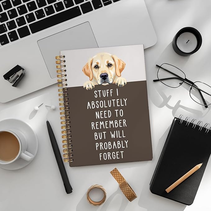 LIANGW Funny Labrador Retriever Puppy Gifts Spiral Notebook Journal, Labrador Lab Gifts Journal for Writing, Pet Dog Mom Owner Lovers Gift, 5.5x8.3 Inch