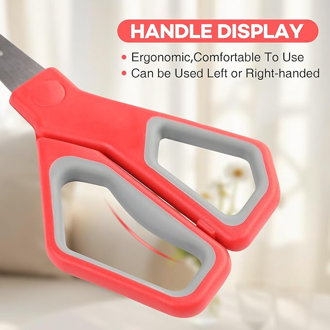 BURVAGY 30Pack 8" Scissors All Purpose, Heavy Duty Scissors with Ultra Sharp Blades Comfort Grip Handles - For Office Home School Sewing Fabric Crafts, High/Middle School Student Teacher Scissor
