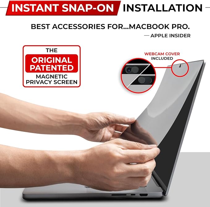 SightPro Magnetic Privacy Screen for MacBook Pro 13 Inch (2016, 2017, 2018, 2019, 2020, 2021, 2022, M1, M2) Removable Laptop Privacy Filter Shield and Protector