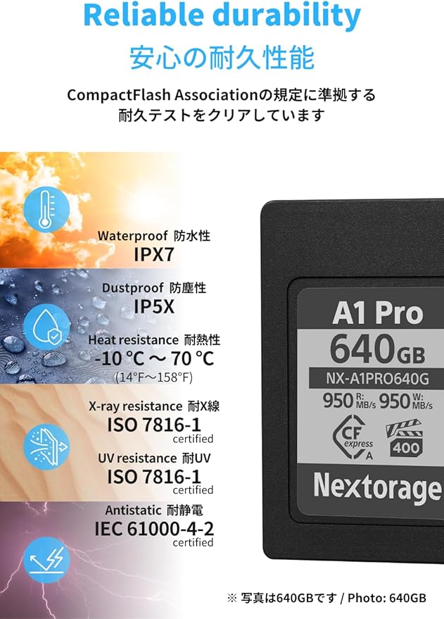 Nextorage Japan CFexpress Type A Card NX-A1PRO 80GB VPG 400 Ultra Fast Read 950MB/s Write 950MB/s