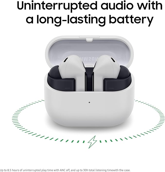 SAMSUNG Galaxy Buds 3 FE (2025) True Wireless Bluetooth Earbuds, Active Noise Cancellation, Powerful Sound, Clear Calls, Long Lasting Battery, Hands Free AI, Gray [US Version, 2 Year Warranty]