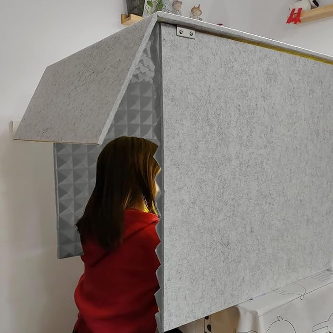 Sound Proof Foam Panels, Sound Proof Foam, Sound Proof Booth, Desktop Soundproof Cover,self Made Sound Recording Studio,Vocal Sound Absorbing Shield,for Studio Desk,Recording Booth,Grey
