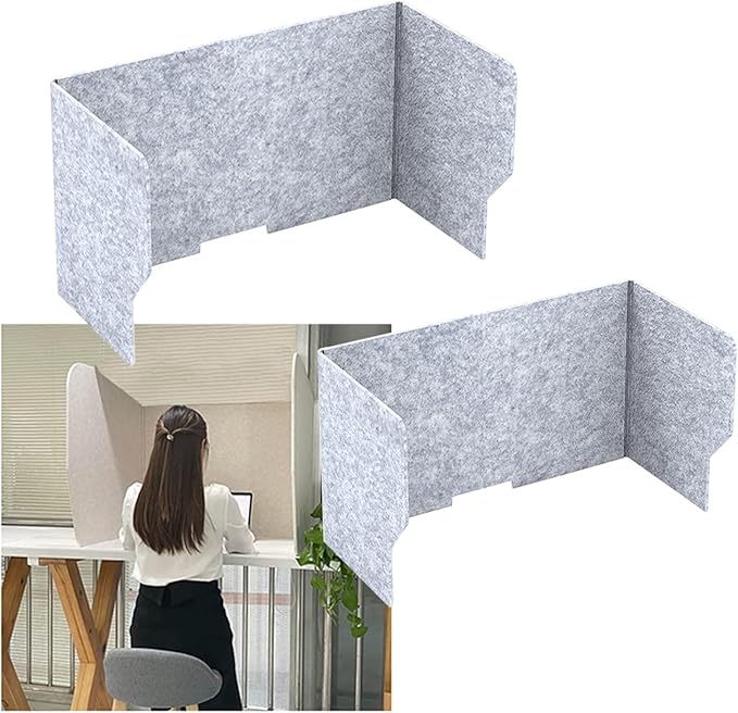 Portable Acoustic Desk Dividers 2Pack Collapsible Soundproof Partitions Privacy Screens for Office Classroom SchoolCustomizable & Easy to Set Up
