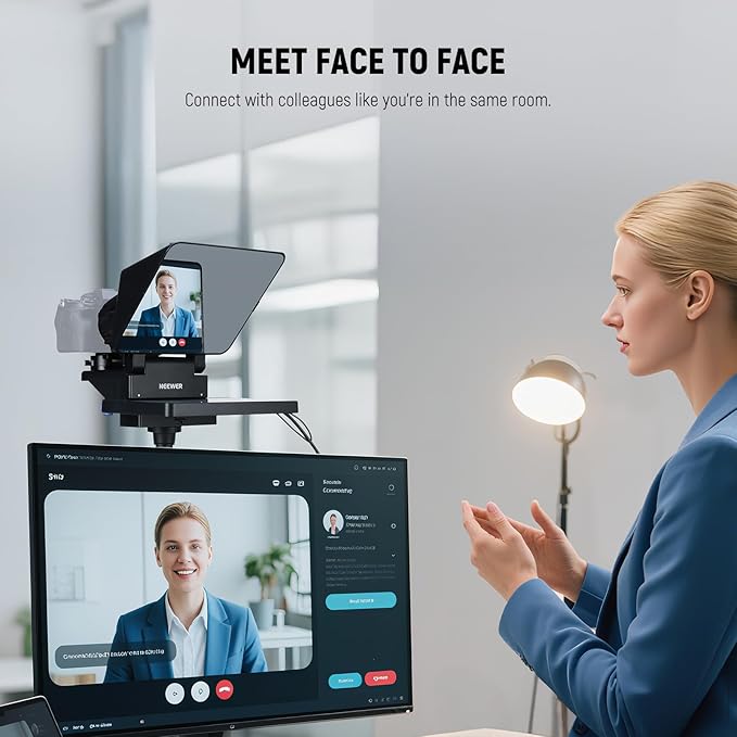 NEEWER Portable Desktop Mini Tripod + X11 2 in 1 Teleprompter 11 Inch with Monitor for Windows MacOS, Aluminum Alloy 20''/ 50cm Desk Stand with Ball Head for DSLR Camera Camcorder, Max Load 11 lb/5 kg