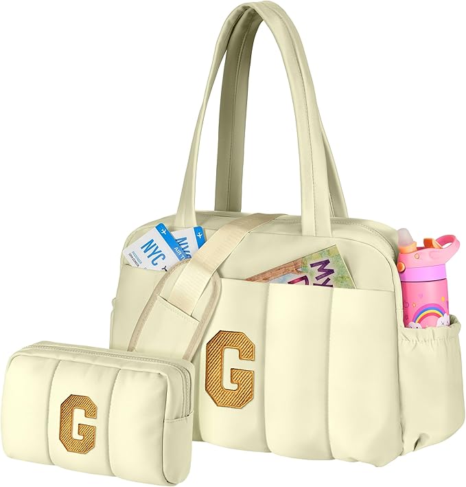 Gifts for Teens-Birthday Gifts for Her-Duffle Bag for Travel Women, Travel Bags，Initial Overnight Bag with Wet Pocket，Lightweight Weekender Bags Personalized Gym Tote with Makeup Pouch