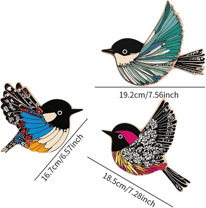 Baoblaze Wooden Bird Wall Art Sculpture Vintage Statue Resin Figurine Retro Ornament for Garden Study Room Farmhouse Housewarming Valentine's Day Birthday Gift