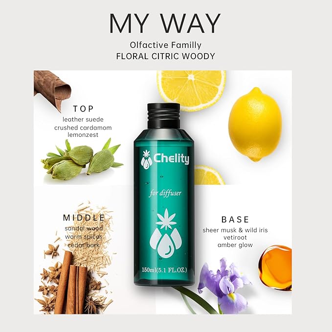 Chelity Hotel Diffuser Oil,5.1Fl Oz (150ml),Home Luxury Aroma & Hotel Fragrance Diffuser Oils-Hotel Diffuser Oil for Aromatherapy, Compatible with Waterless Ultrasonic Diffusers (5.1, My Way)