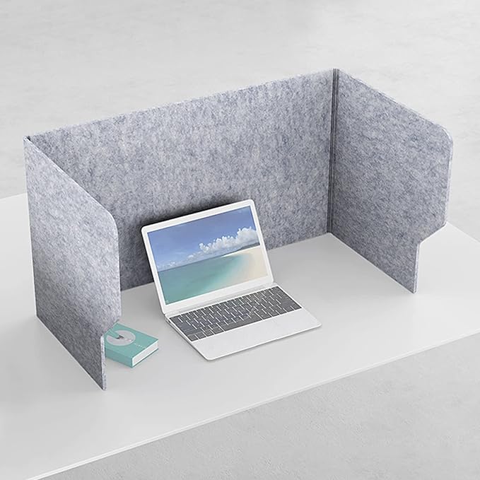 Desk Dividers Desk Panel Desktop Privacy Panel, 24" 32" 40" Freestanding Stand Up 3 Panels Privacy Acoustic Panel, Sound Absorbing Acoustic Desk Divider For Remote Office ( Size : 100cm(39.3in) )