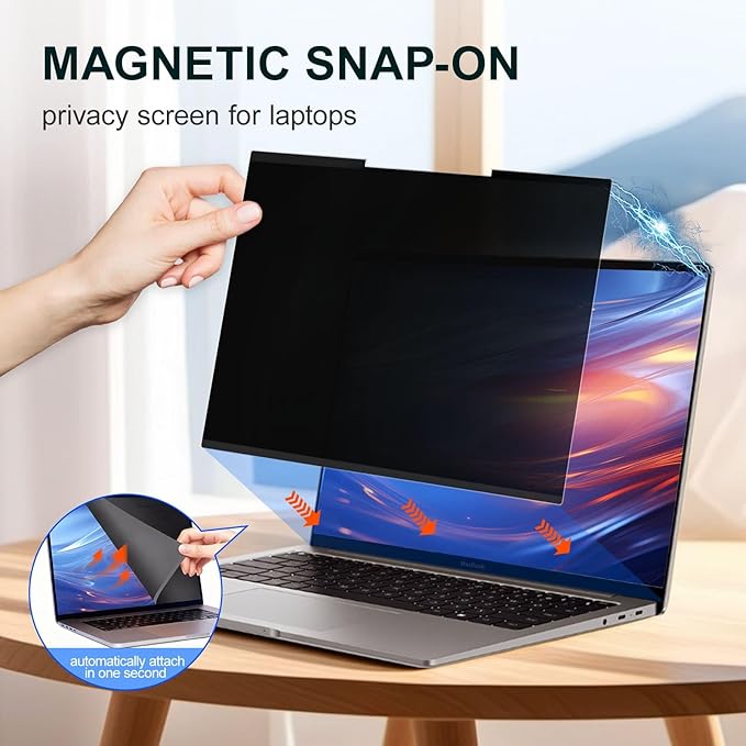 GUDTEKE 2Pack Magnetic 13.3 Inch Laptop Privacy Screen 16:9 Aspect Ratio, Removable Anti-Blue/Glare Protector Film, Anti Spy Desktop Security Private Filter 13.3in