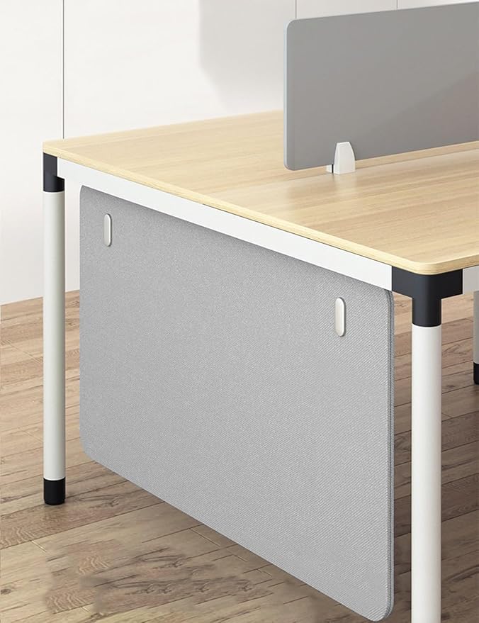 Under Desk Privacy Panel Divider No Drilling, Soundproof Modesty Panel for Office Desks Standing Workstation, Desk Privacy Divider Skirt Partition for Hidden Cables(Light Gray,100x60cm/39.4x23.6in)